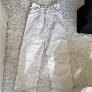 Agolde White Wide-Leg Jeans